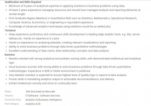 Roles and responsibilities of Analytics Manager